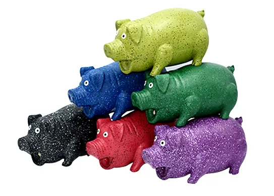 Latex Dog Toys Seven-color Stone Pattern Series of Pigs