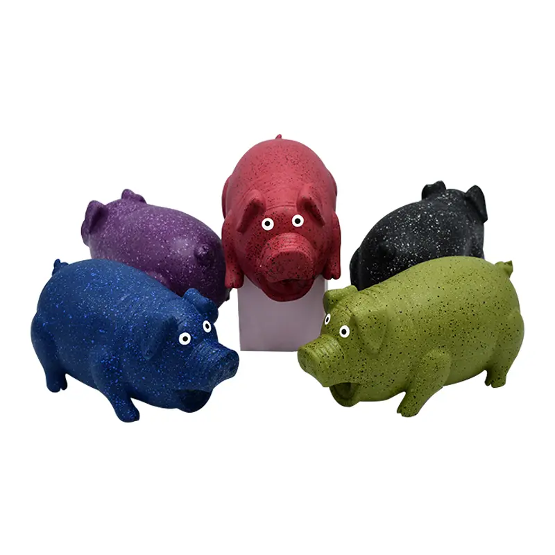 Latex Dog Toys Seven-color Stone Pattern Series of Pigs