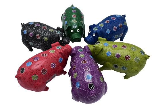 Latex Squeaky Pig Dog Toys with Paws Pattern