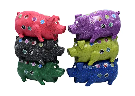 Latex Squeaky Pig Dog Toys with Paws Pattern
