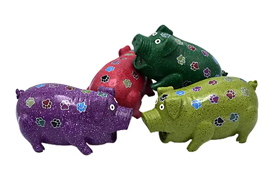 Latex Squeaky Pig Dog Toys with Paws Pattern