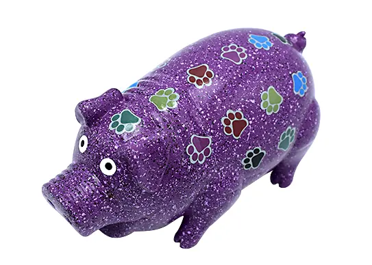 Latex Squeaky Pig Dog Toys with Paws Pattern