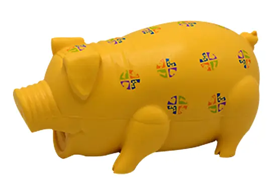 Squeaky Pig Dog Toys with Pattern of Mushroom dots