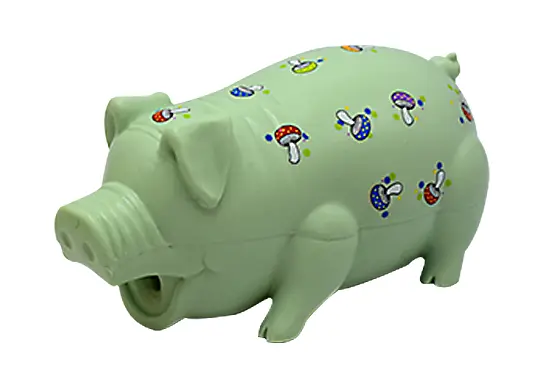 Squeaky Pig Dog Toys with Pattern of Mushroom dots