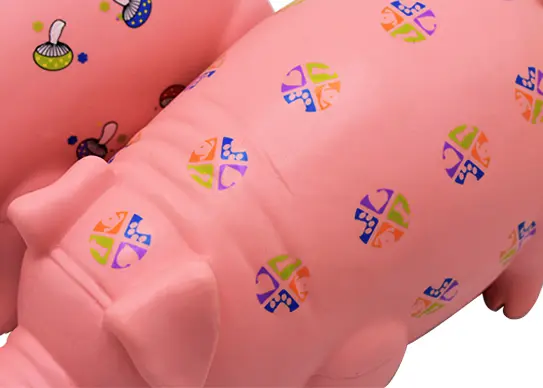 Squeaky Pig Dog Toys with Pattern of Mushroom dots