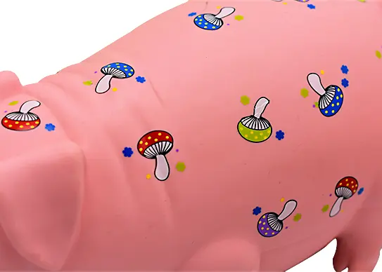 Squeaky Pig Dog Toys with Pattern of Mushroom dots