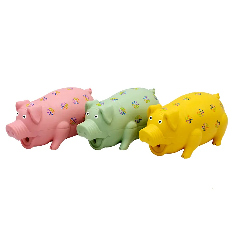 Squeaky Pig Dog Toys with Pattern of Mushroom dots