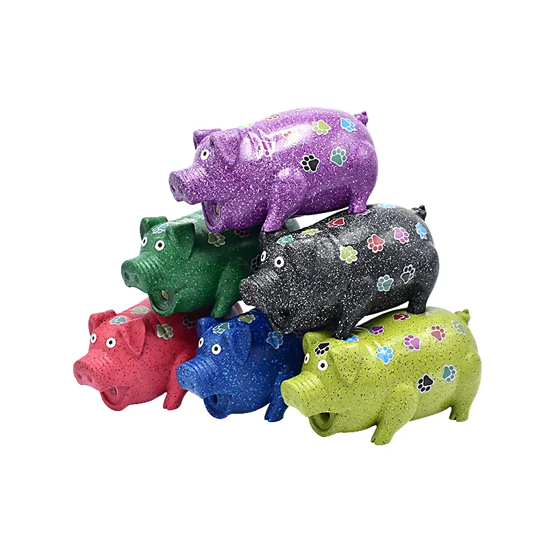 Latex Squeaky Pig Dog Toys with Paws Pattern