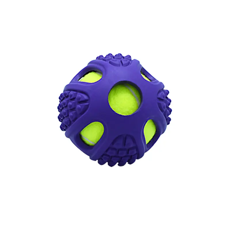 Rubber Dog Ball with Tennis Ball