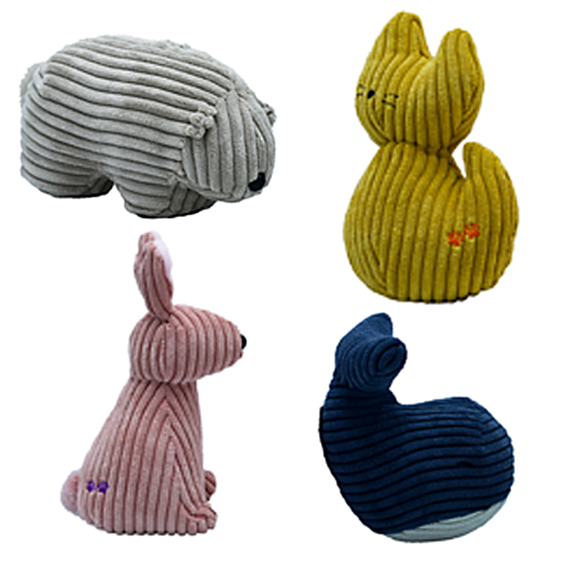 Standing Animal Series Plush Toys with corduroy