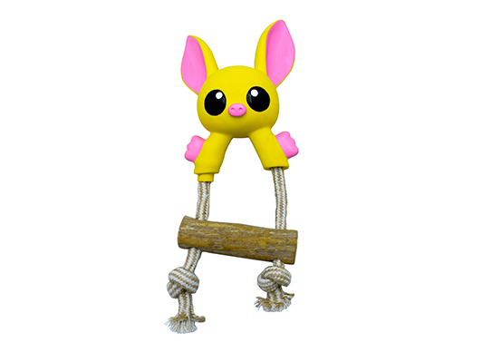 wooden rope & tug dog toys with animals