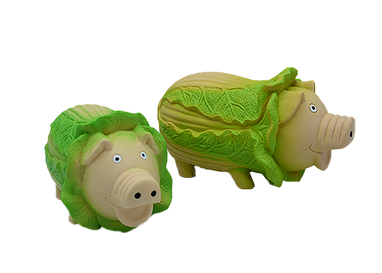 latex veggie pig squeaky dog toys