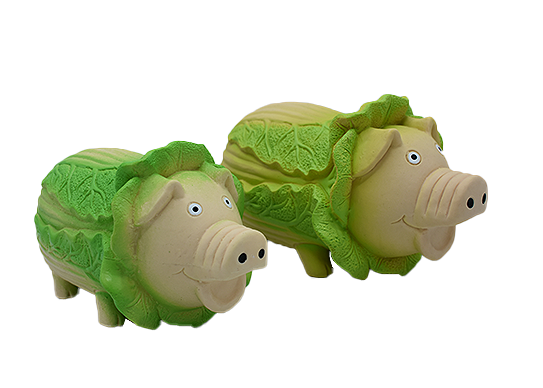 latex veggie pig squeaky dog toys