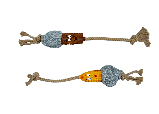 Latex Rope Wooden Dog Toys