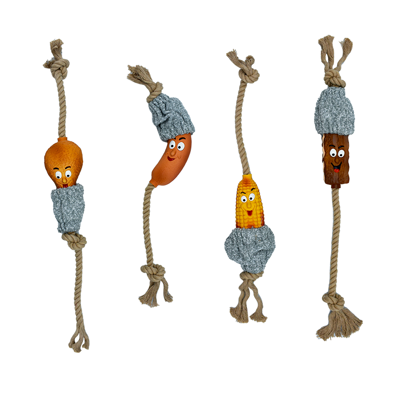 Latex Rope Wooden Dog Toys
