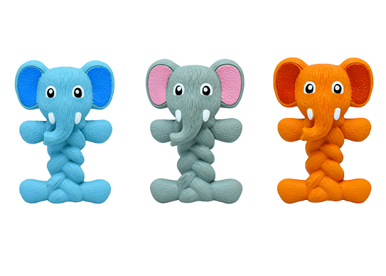 Elephant Fried Dough Twist Squeaky Dog Toys