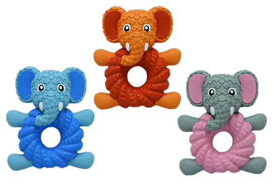 Elephant Doughnut Squeaky Dog Toys