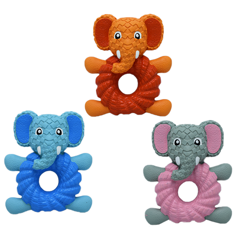 Elephant Doughnut Squeaky Dog Toys