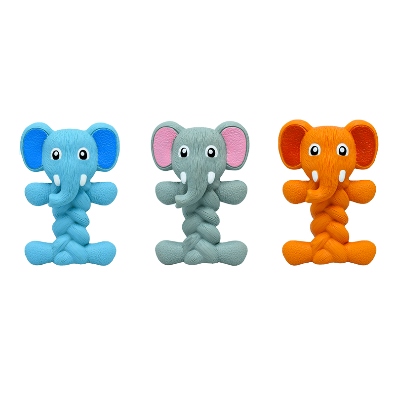 Elephant Fried Dough Twist Squeaky Dog Toys
