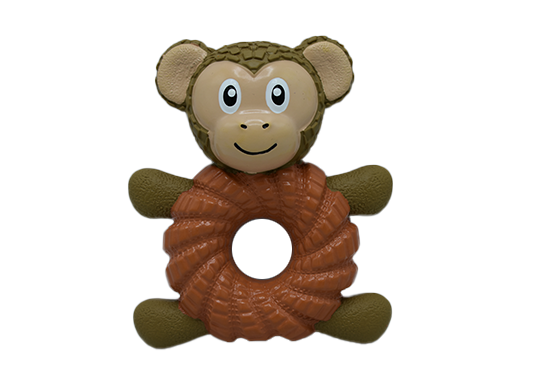 Monkey Doughnut Squeaky Dog Toys