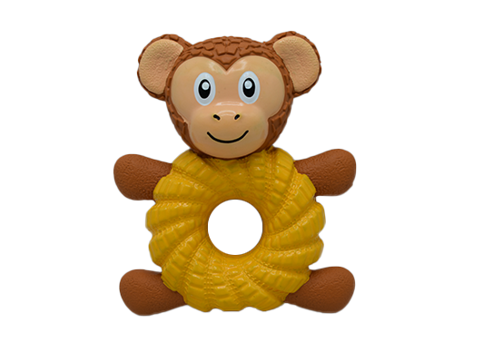 Monkey Doughnut Squeaky Dog Toys