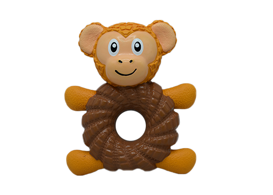 Monkey Doughnut Squeaky Dog Toys