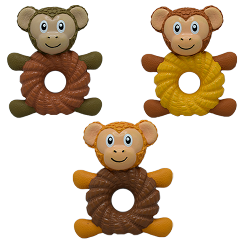 Monkey Doughnut Squeaky Dog Toys Monkey Doughnut Squeaky Dog Toys