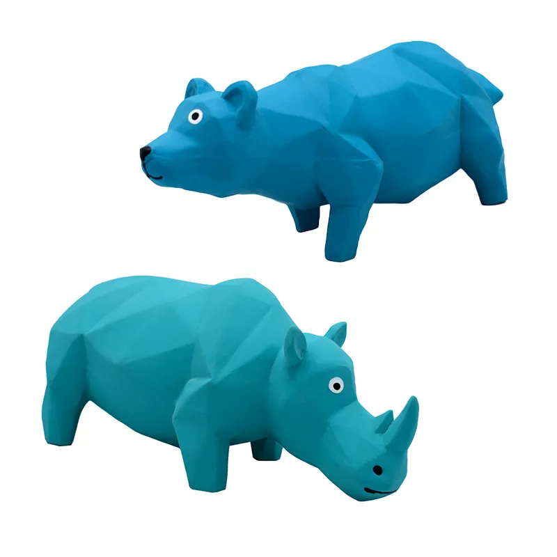 Latex Blue Diamond Series Rhinoceros and Bear Toys