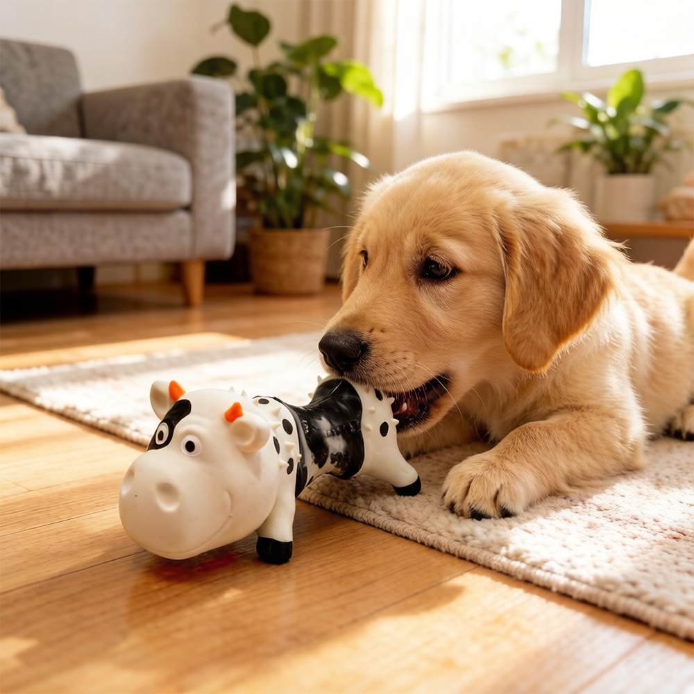 Durable interactive dog toy for aggressive chewers
